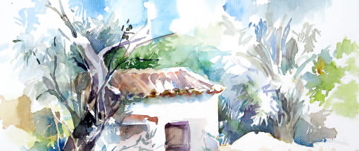 Landschaft in Aquarell